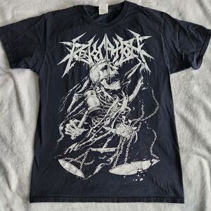 VINTAGE REVOCATION - JUSTICE MEDIUM BLACK PLASTIC HEAD DEATH METAL BAND BOSTON